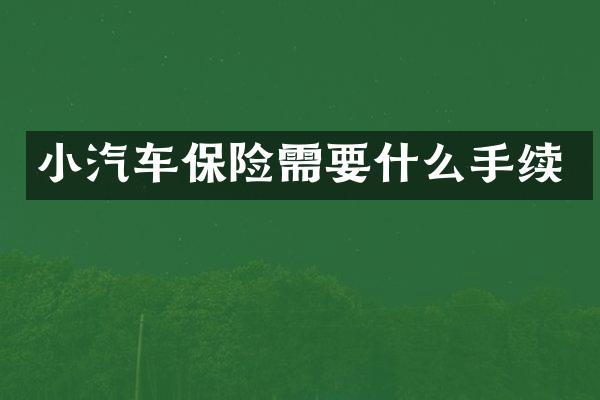 小汽车保险需要什么手续