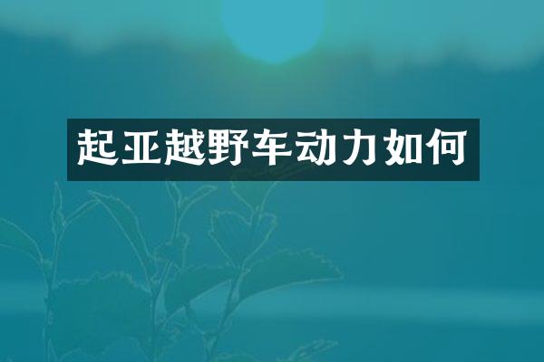 起亚越野车动力如何