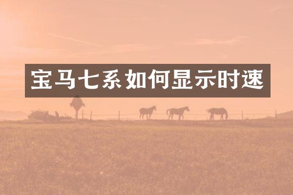 宝马七系如何显示时速