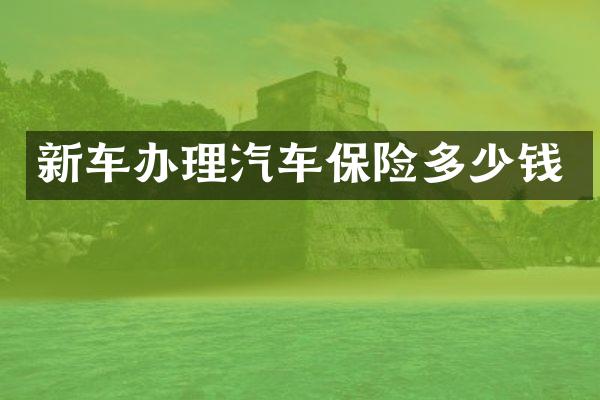 新车办理汽车保险多少钱