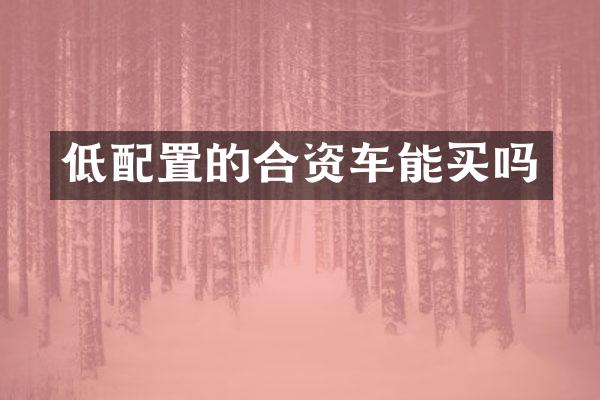 低配置的合资车能买吗