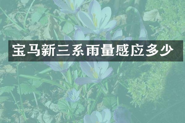 宝马新三系雨量感应多少