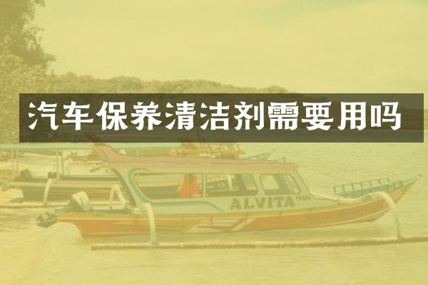 汽车保养清洁剂需要用吗