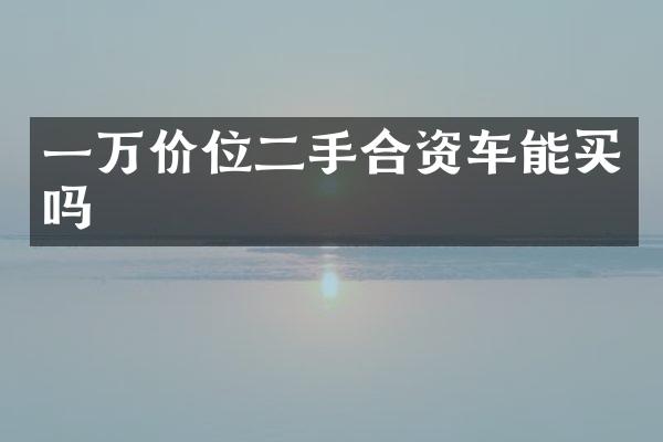 一万价位二手合资车能买吗