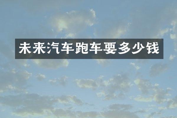 未来汽车跑车要多少钱
