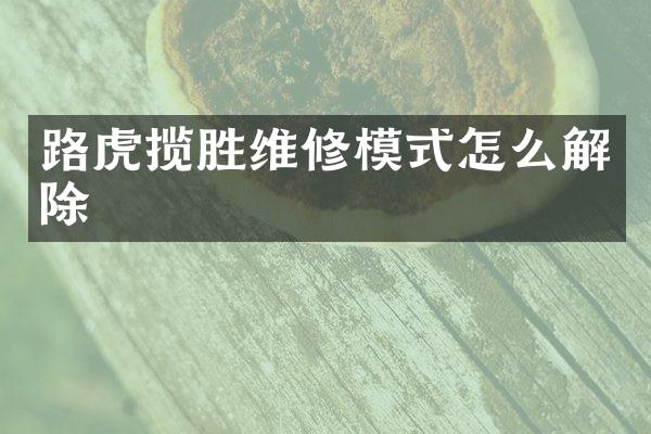 路虎揽胜维修模式怎么解除