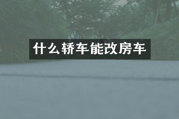 什么轿车能改房车