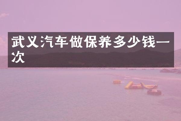 武义汽车做保养多少钱一次