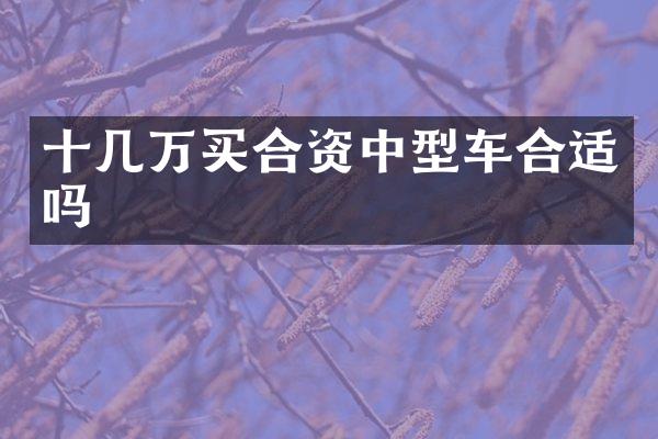十几万买合资中型车合适吗