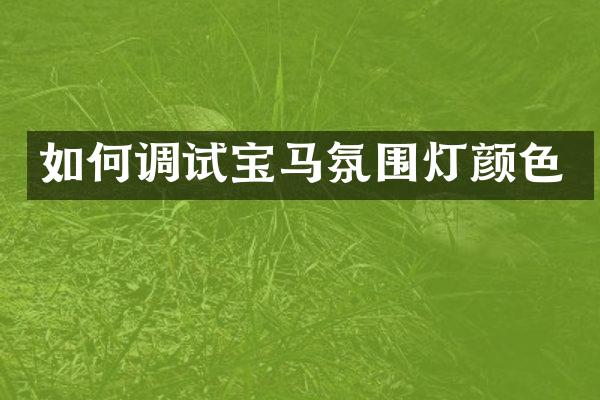 如何调试宝马氛围灯颜色