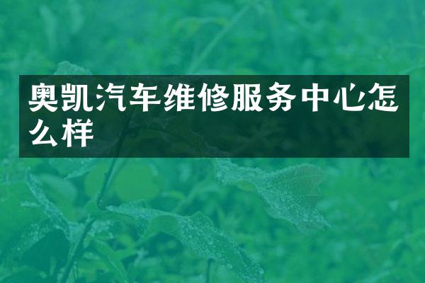 奥凯汽车维修服务中心怎么样