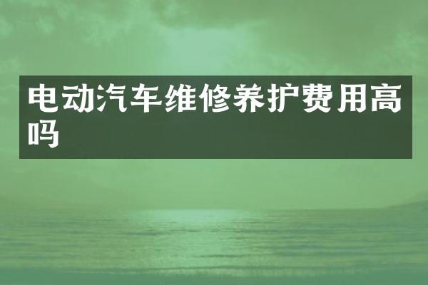 电动汽车维修养护费用高吗