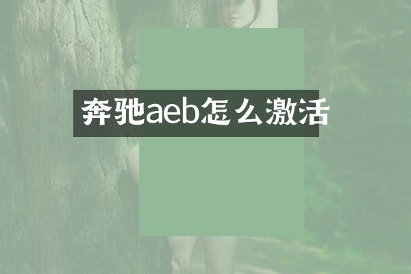 奔驰aeb怎么激活