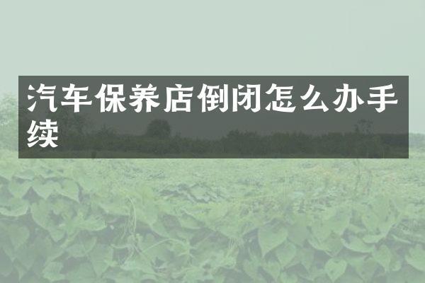 汽车保养店倒闭怎么办手续
