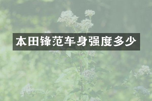 本田锋范车身强度多少