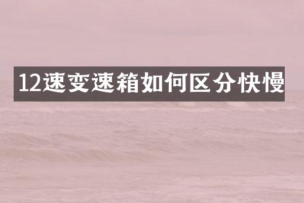 12速变速箱如何区分快慢