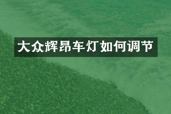大众辉昂车灯如何调节