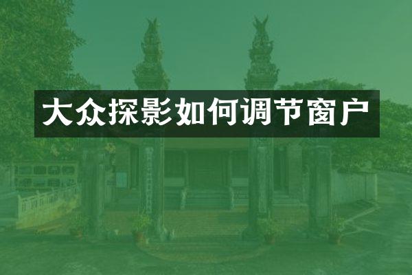 大众探影如何调节窗户