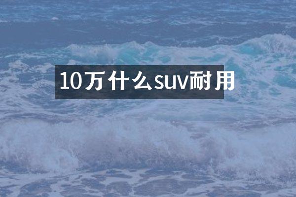 10万什么suv耐用