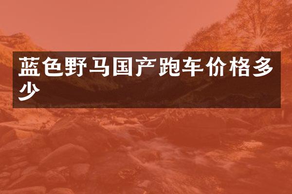 蓝色野马国产跑车价格多少