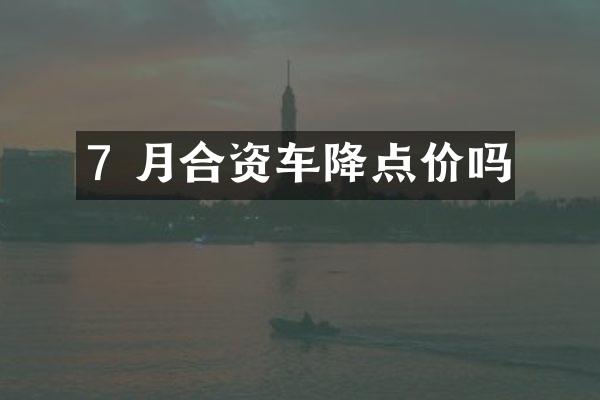 7 月合资车降点价吗