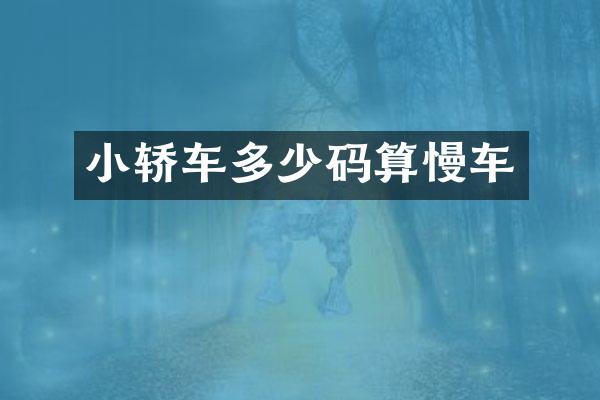 小轿车多少码算慢车