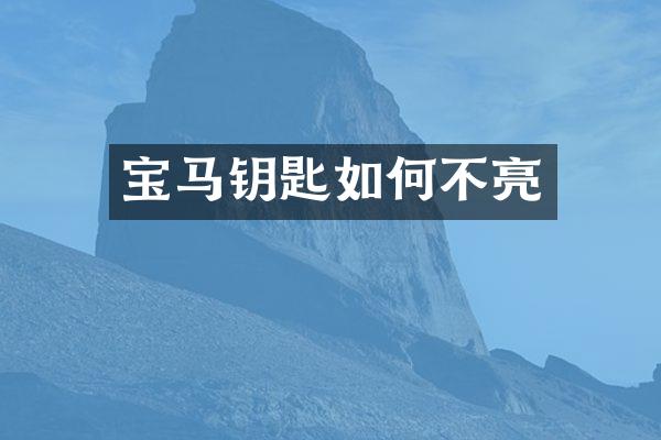 宝马钥匙如何不亮