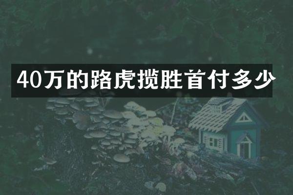 40万的路虎揽胜首付多少