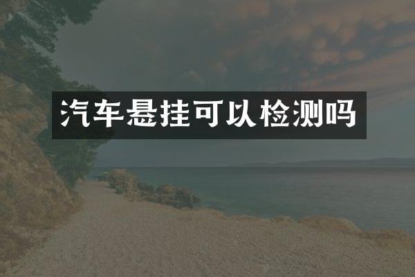 汽车悬挂可以检测吗