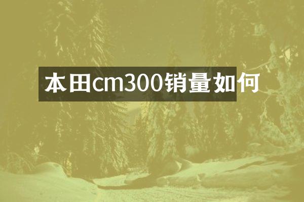 本田cm300销量如何