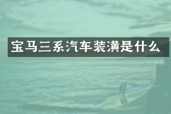 宝马三系汽车装潢是什么