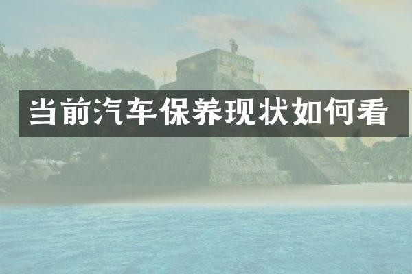 当前汽车保养现状如何看