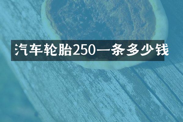 汽车轮胎250一条多少钱