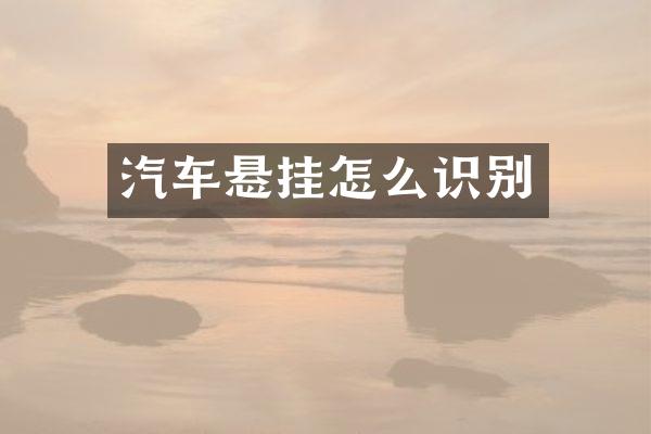 汽车悬挂怎么识别