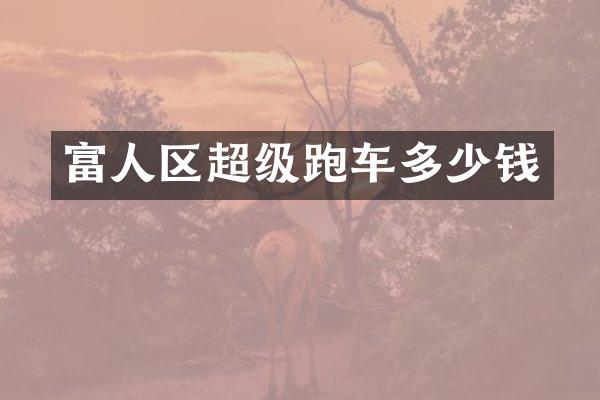 富人区超级跑车多少钱