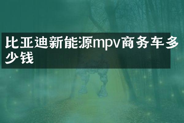 比亚迪新能源mpv商务车多少钱