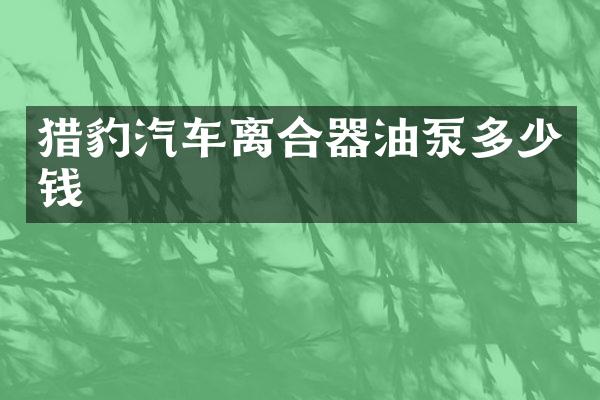 猎豹汽车离合器油泵多少钱