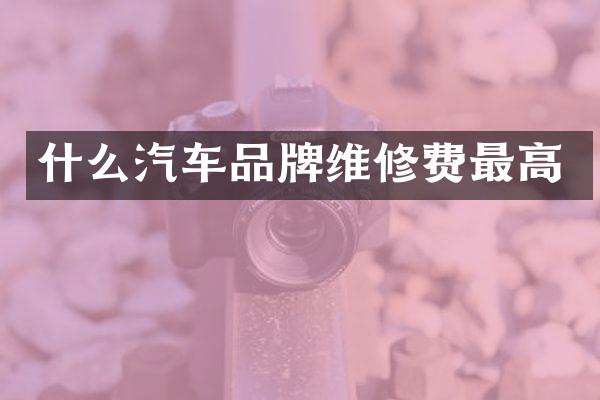 什么汽车品牌维修费最高