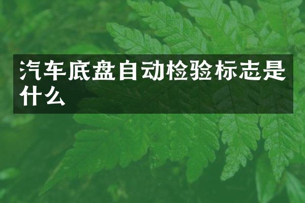 汽车底盘自动检验标志是什么