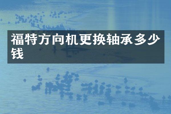 福特方向机更换轴承多少钱
