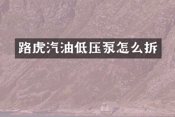 路虎汽油低压泵怎么拆