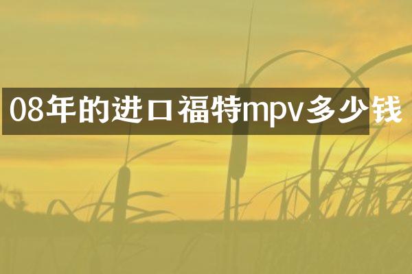 08年的进口福特mpv多少钱