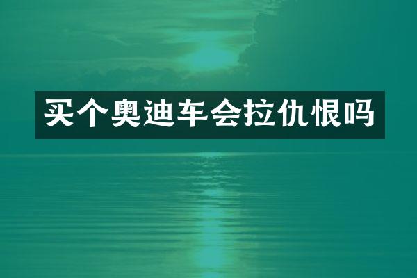 买个奥迪车会拉仇恨吗