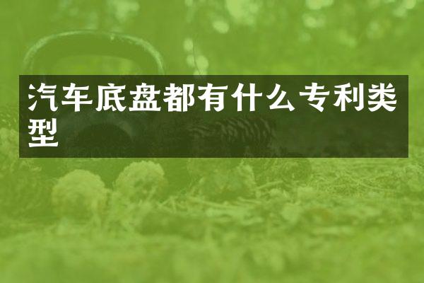 汽车底盘都有什么专利类型