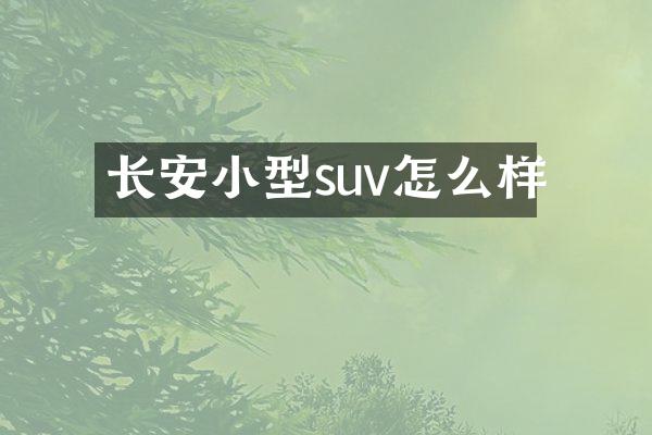 长安小型suv怎么样