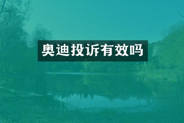 奥迪投诉有效吗