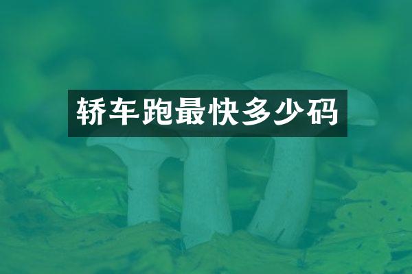 轿车跑最快多少码