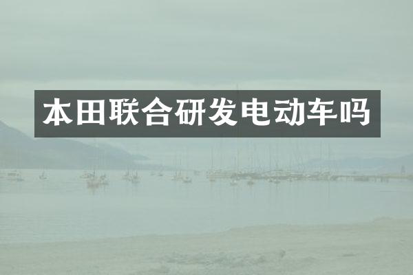 本田联合研发电动车吗