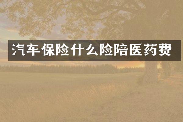 汽车保险什么险陪医药费