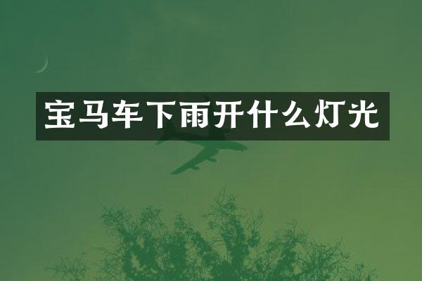 宝马车下雨开什么灯光